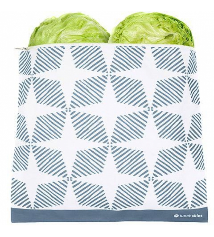 Lunchskins | Big Bag Rits Blauw Geo herbruikbaar