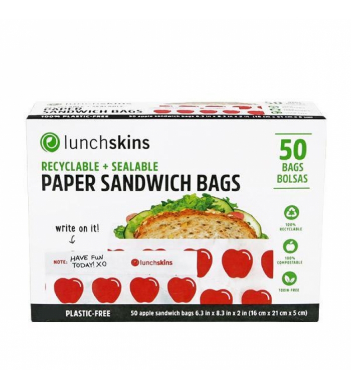 Lunchskins | Sandwich & Snack bag Appel Box 50st hersluit