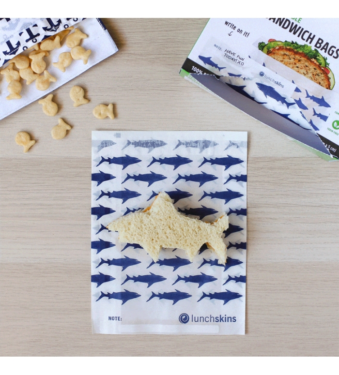 Lunchskins | Sandwich & Snack bag Haai Box 50 st. hersluit