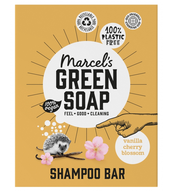 Marcels Green Soap | Shampoo Haarzeep Blok  Vanille&Kersenbloesem / 14 ST